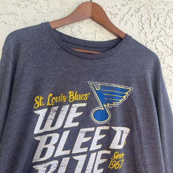 MAJESTIC ST. LOUIS BLUES Long Sleeve Tee Men's XL - Picture 3 of 5